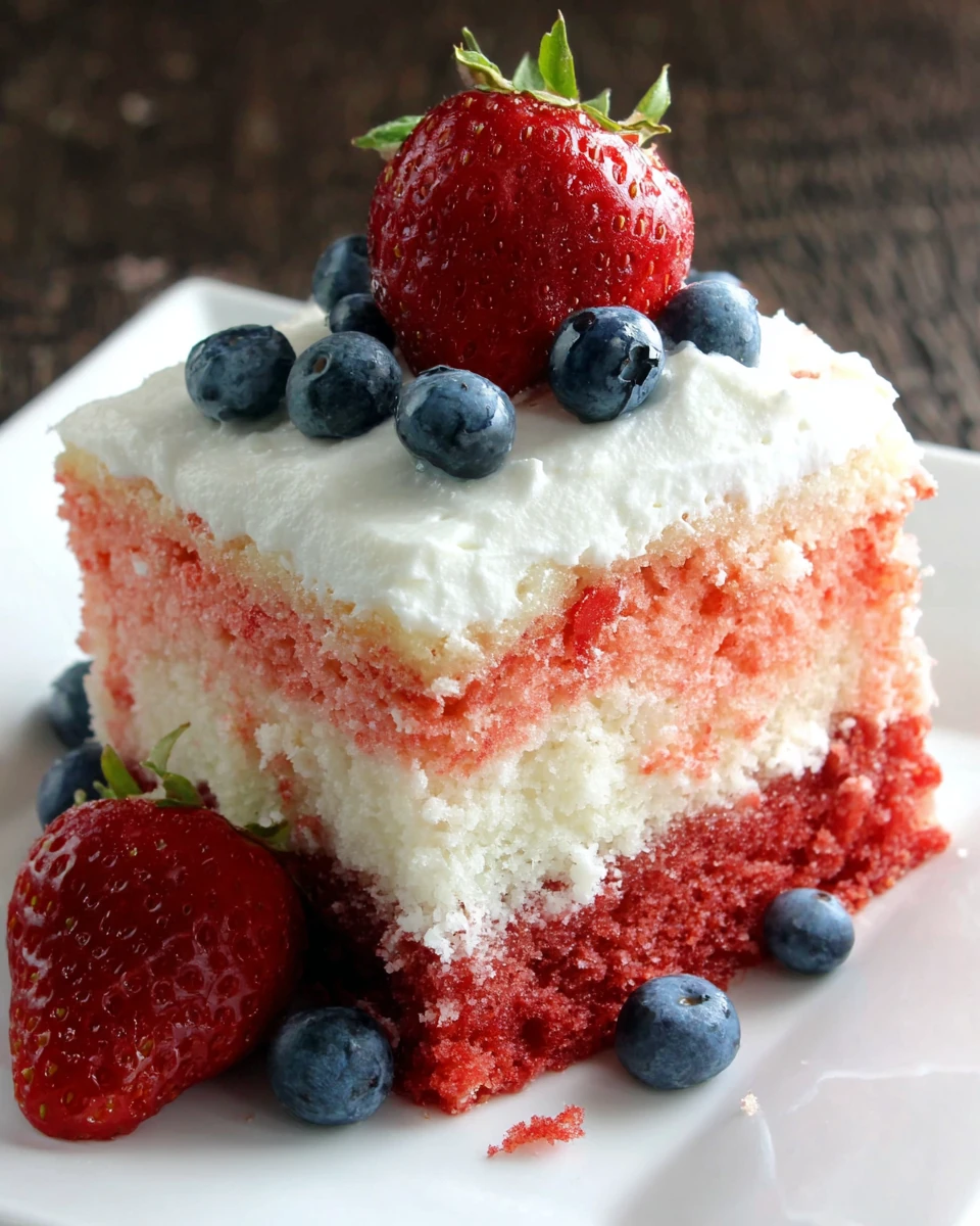 American Flag Strawberry Poke Cake: A Festive Delight