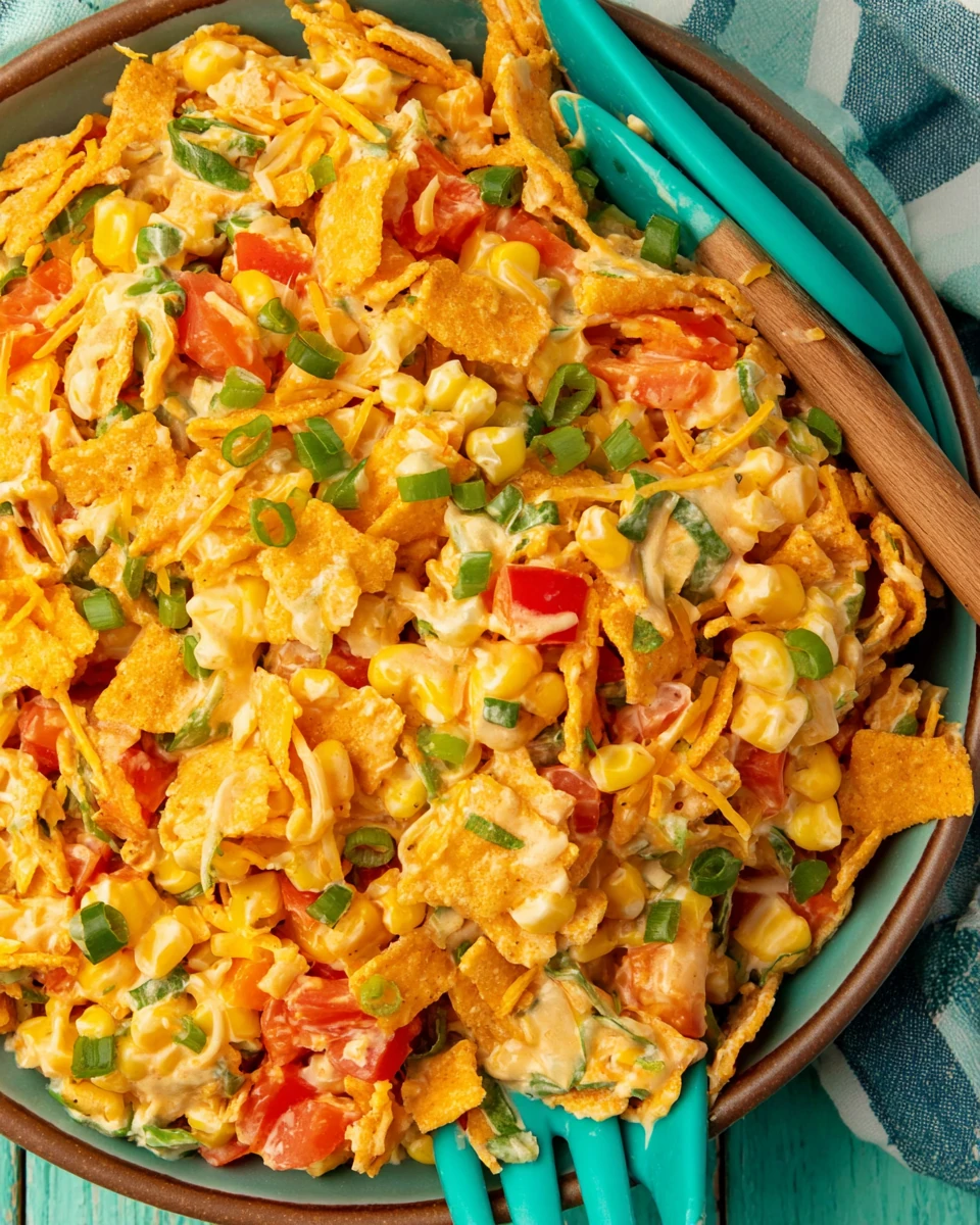 Summer corn salad with Fritos for boating food ideas