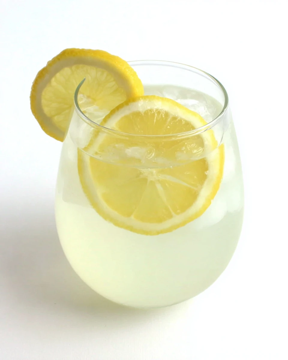 Healthy lemonade in a glass with lemon slice garnish