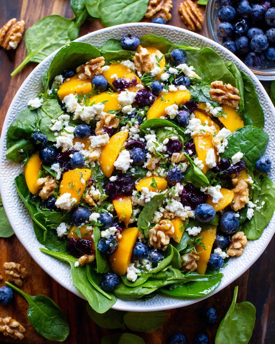 Mango and Blueberry Salad with Spinach: A Refreshing Delight