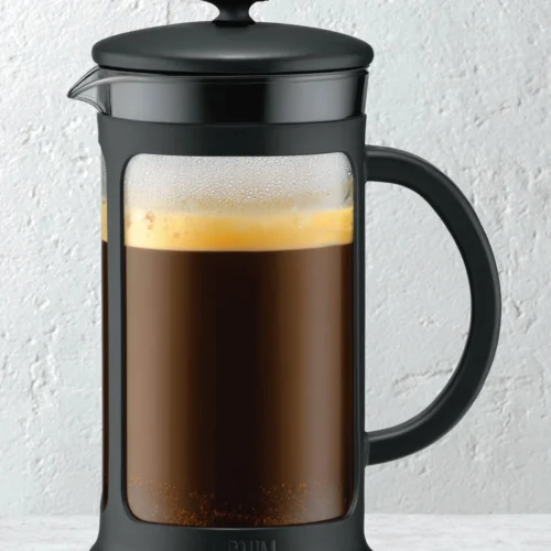 Salted Caramel Cream Cold Brew: Indulgent and Easy 1 Salted caramel cream cold brew in a French press, rich and creamy