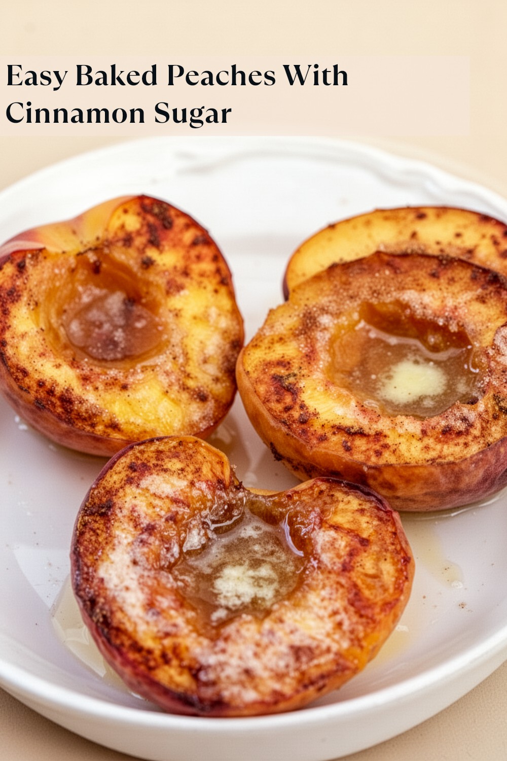 baked peaches with cinnamon sugar