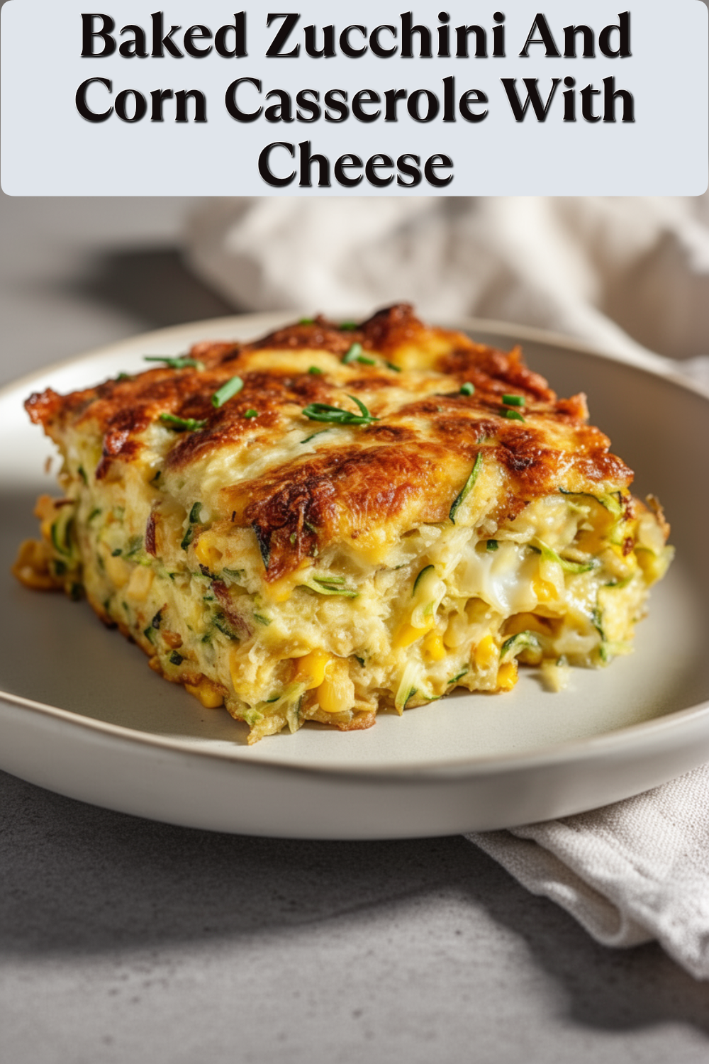 baked zucchini and corn casserole with cheese