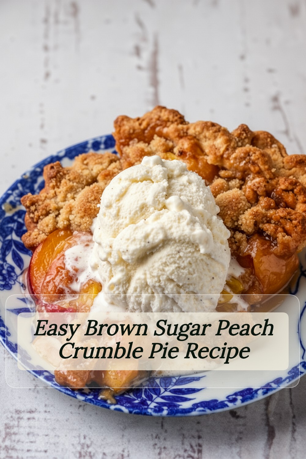 brown sugar peach crumble pie