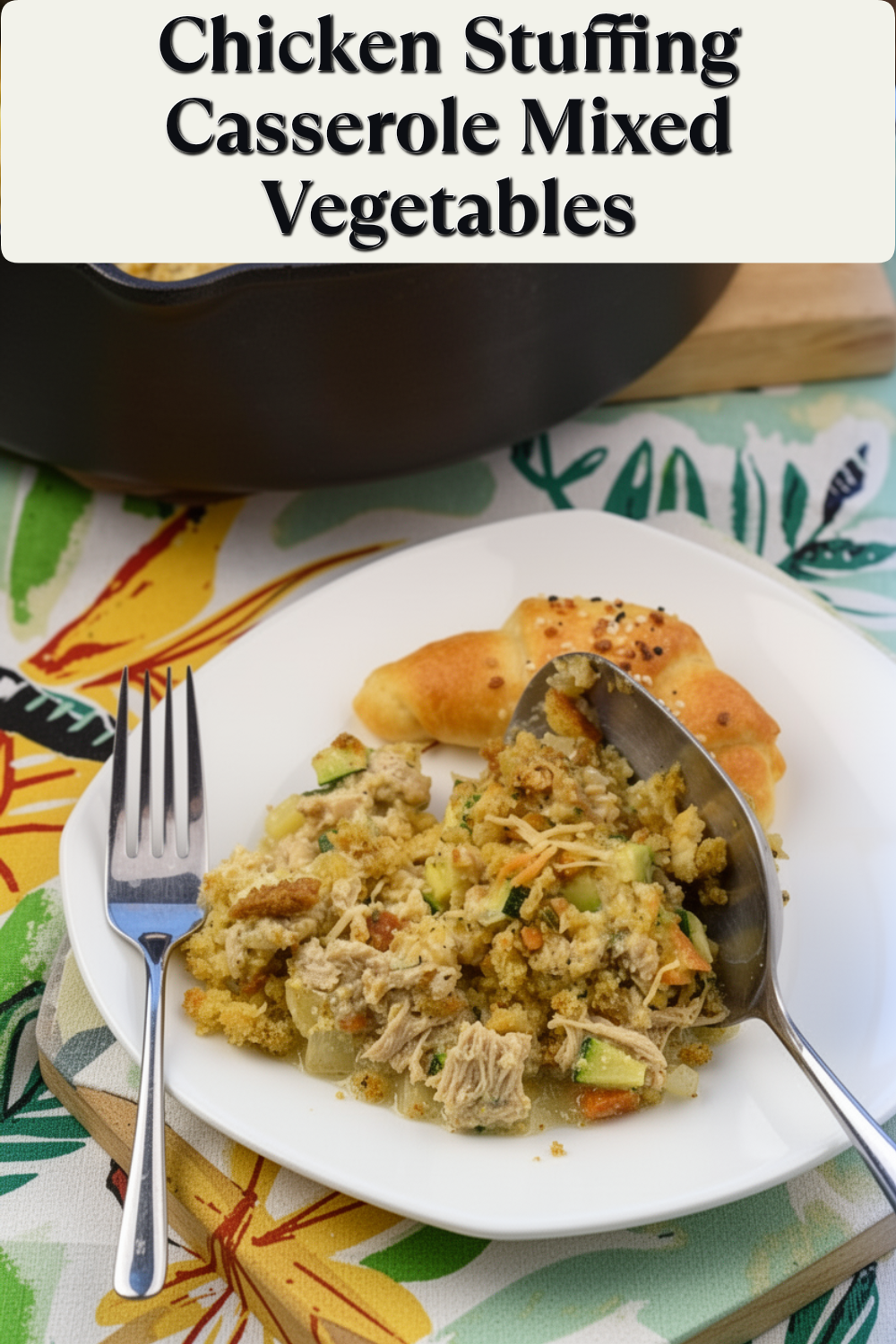 chicken stuffing casserole mixed vegetables
