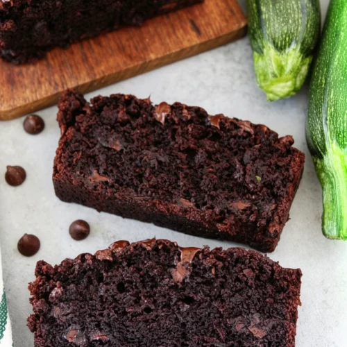 Deliciously Moist Chocolate Zucchini Bread Recipe 2 Moist chocolate zucchini bread with chocolate chips and fresh zucchini