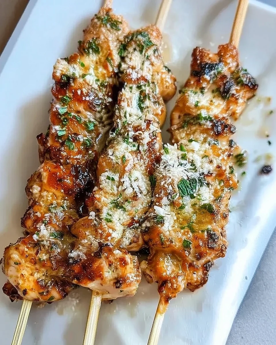 Grilled Ranch Garlic Parmesan Chicken Skewers Grilled ranch garlic parmesan chicken skewers with parmesan and herbs