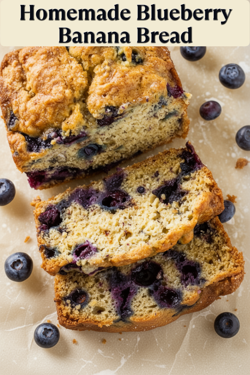 homemade blueberry banana bread