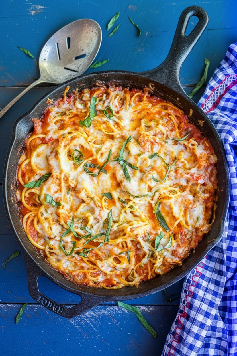 Lower-Carb Zucchini Noodle Spaghetti Bake: A Deliciously Healthy Option