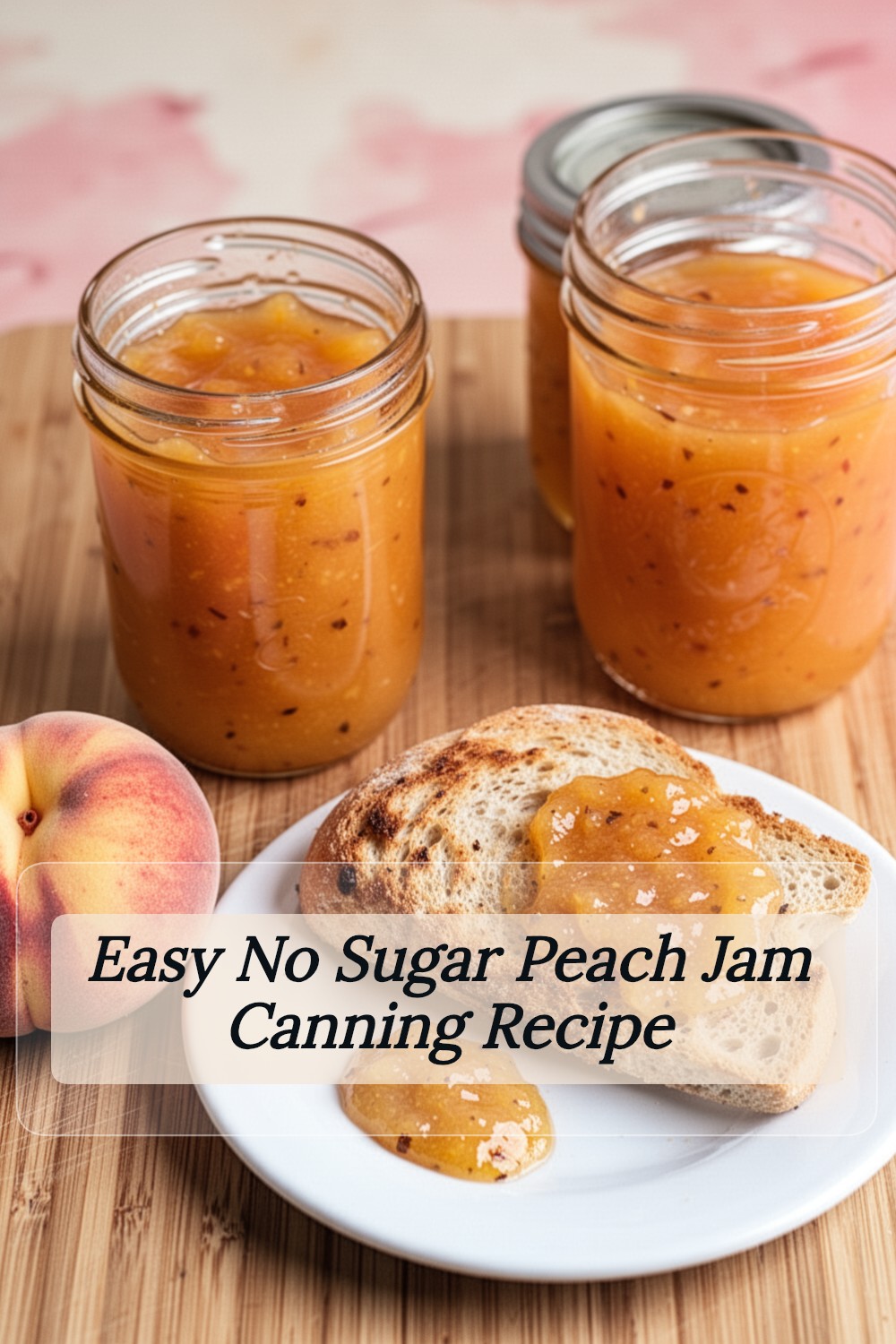no sugar peach jam canning recipe