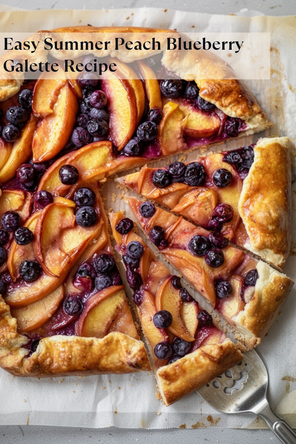 peach and blueberry galette