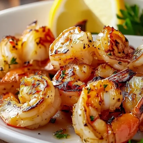 Texas Roadhouse grilled shrimp copycat recipe with lemon and parsley