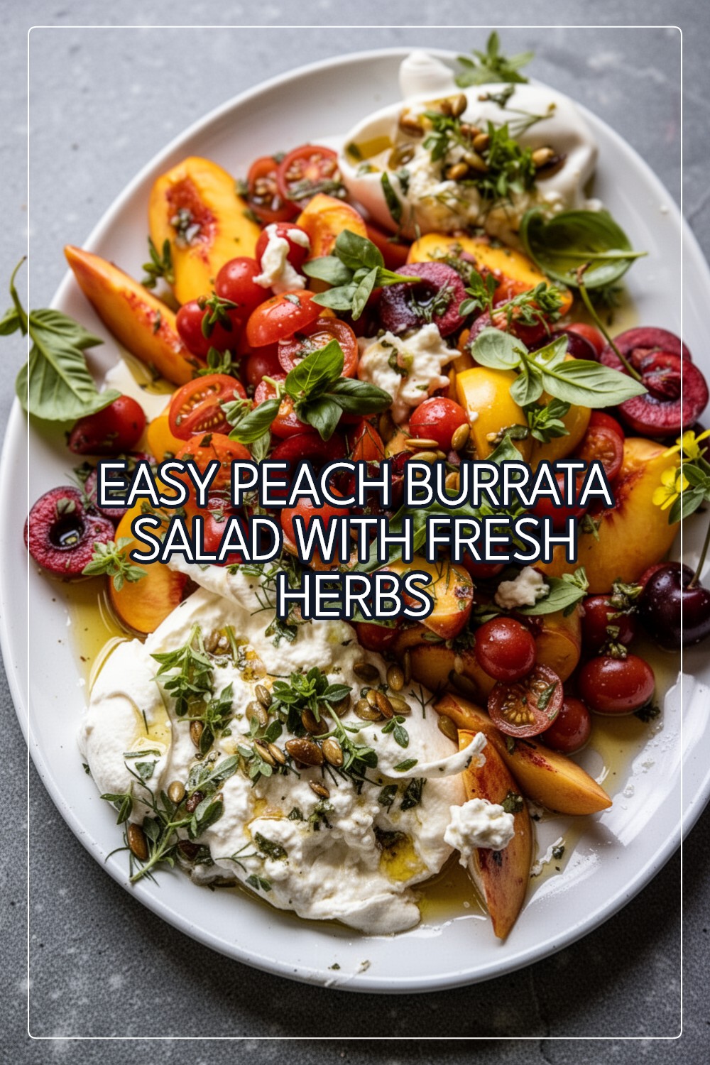 Delicious Tomato, Peach, and Burrata Salad for Summer 1 tomato, peach, and burrata salad