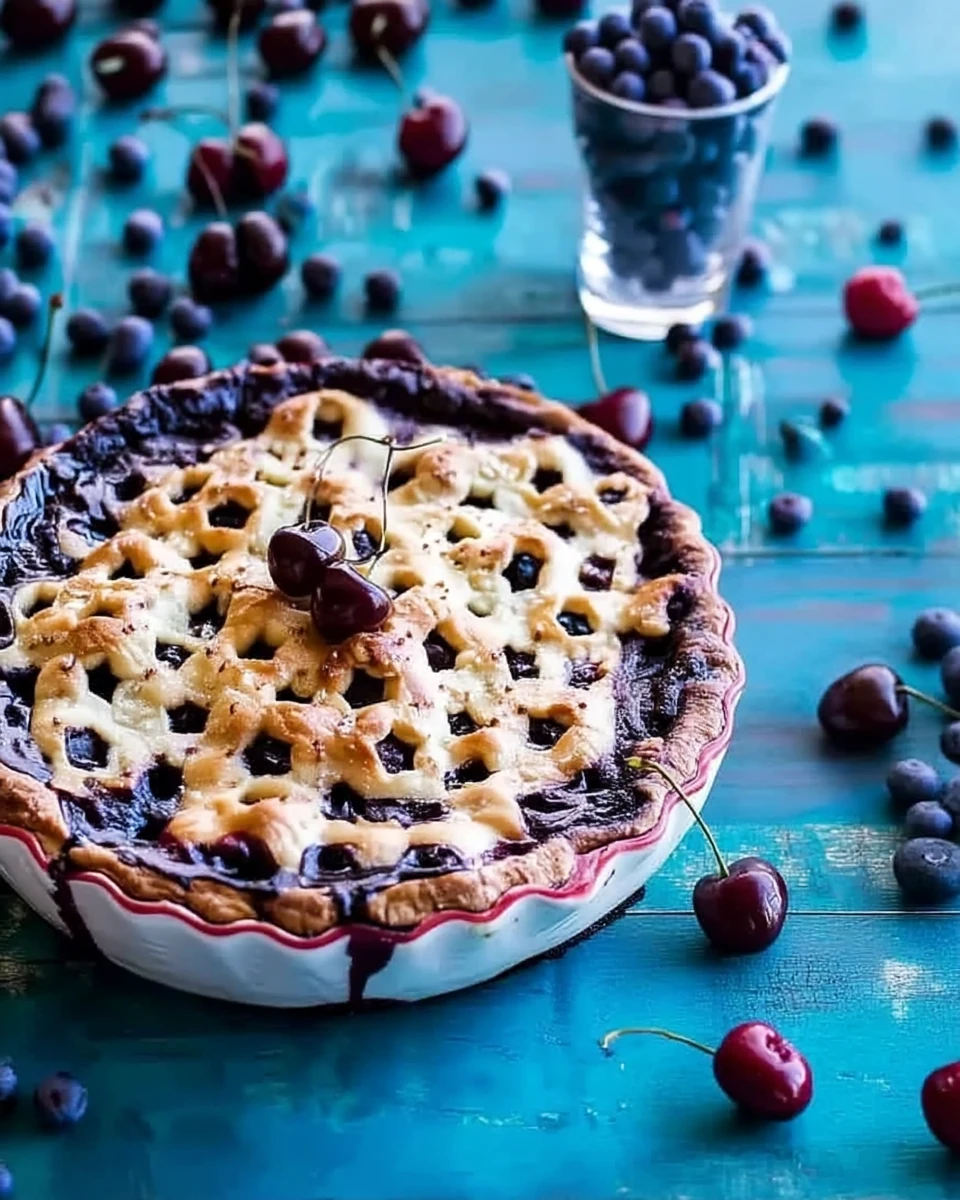 Delicious Vanilla Bourbon Cherry-Blueberry Pie Recipe