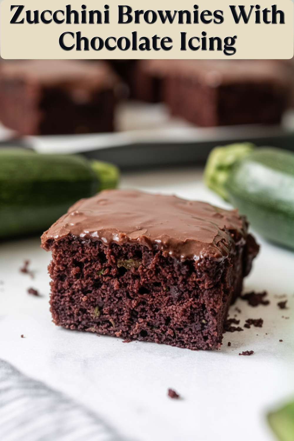 zucchini brownies with chocolate icing
