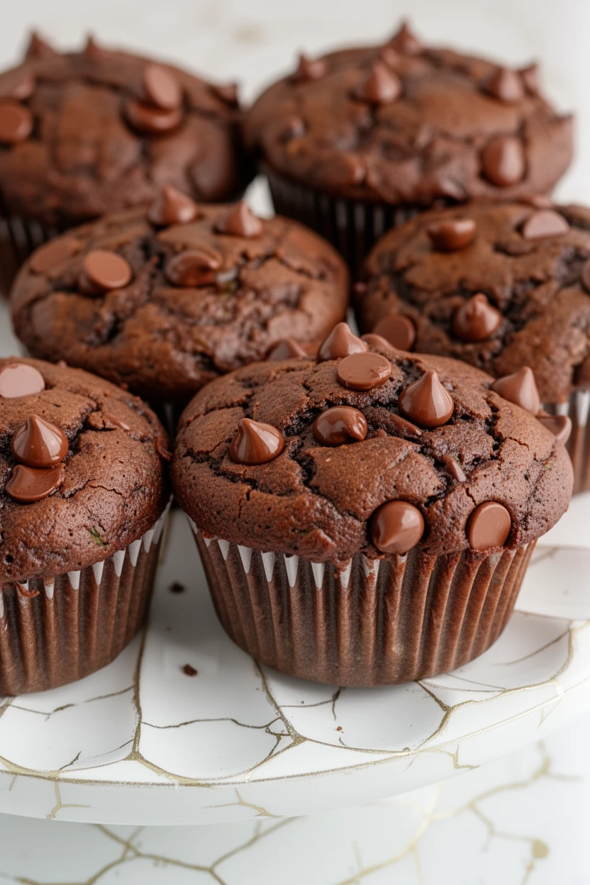 Zucchini Chocolate Muffins with Chocolate Chips: Indulgent and Easy