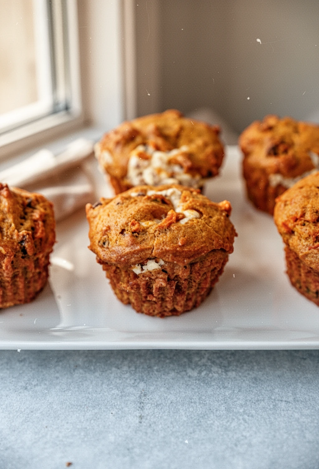 Delicious Carrot and Pumpkin Muffins with Cream Cheese Filling